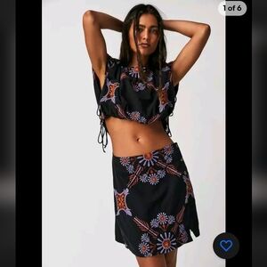 Free People Black and Purple Mini Dress